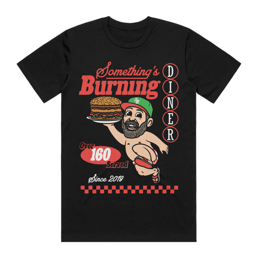 Something's Burning Diner Tee - Black