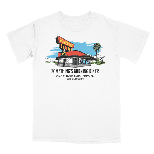 Something's Burning Diner Tee - White